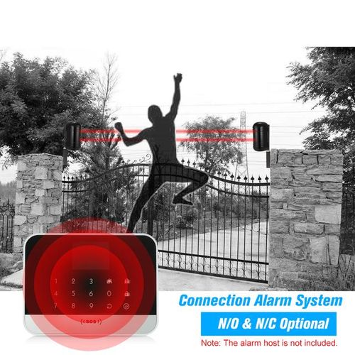 Wired Dual Beam Photoelectric Sensor Barrier 100m Alarm Tamper Alarm Output For Gate Door Burglar Alarm System