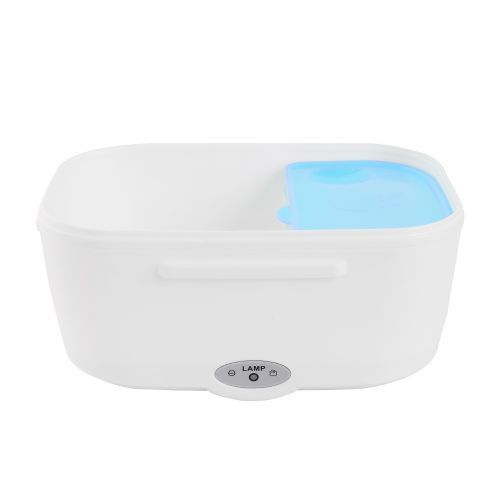 Electric Heating Lunch Box Food Flask -White & Blue