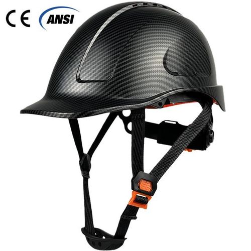 Safety Helmet Full Brim Hard Hat Carbon Fiber Construction Work Cap Lightweight High Strength Railway Abs Protective Hard Hat