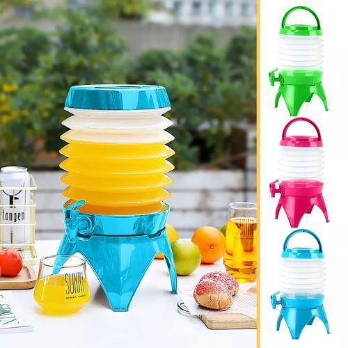 9L Collapsible Juice Beverage Dispenser Tub Water Container With Tap- White