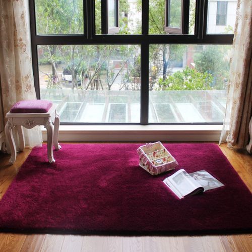 Fluffy Anti-skid Carpets Fluffy Rugs - Maroon