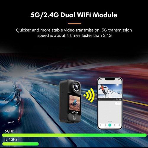 SJCAM C300 4K 30FPS Mini Action Camera 5G/2.4G WiFi Sports Camera Dual Touch Control Screens - white My