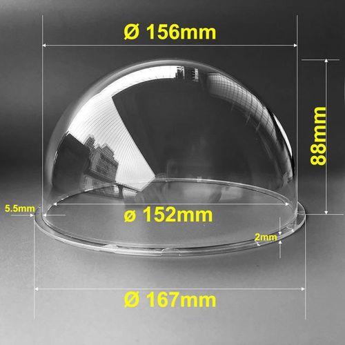 6 Inch 167x88mm Indoor / Outdoor High Speed Cctv Clear Housing Dome Cover Transparent Case For Surveillance Cctv Camera