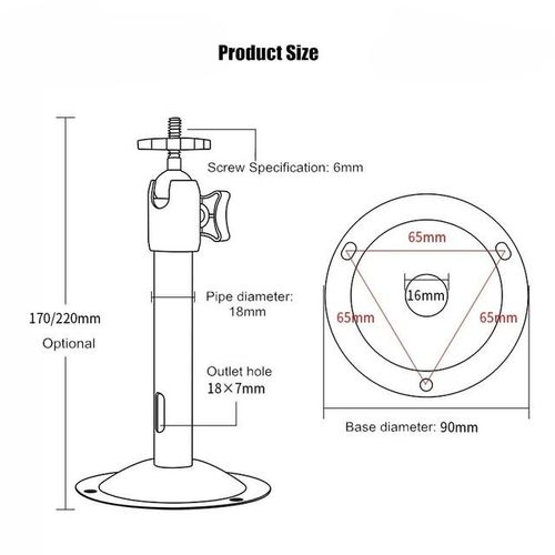 Mini Projector Ceiling Wall Mount Bracket M6 Thread Rotating Security Cctv Camera Holder Stand Projectors Accessories
