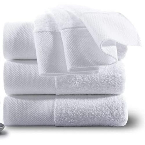 New Large Absorbent  Cotton Bath Towel -  White