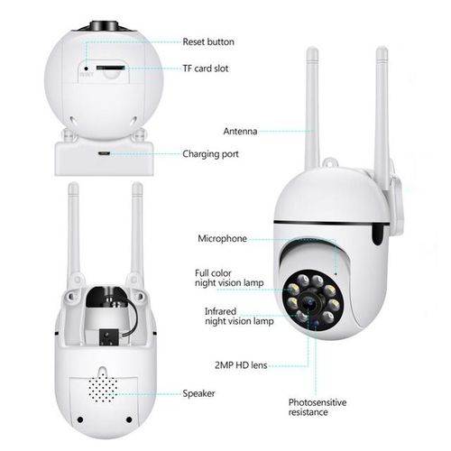 2mp Ptz Wifi Ip Camera 1080p Hd Two-Way Audio Night Vision 2.4g Wireless Video Surveillance Security Camera Cctv Baby