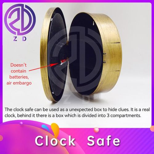 Clock The Real Clock Visual Confusion Unlock Box Have 3 Compartments Secrete Hidden Storage Clues Escape Game Room Props