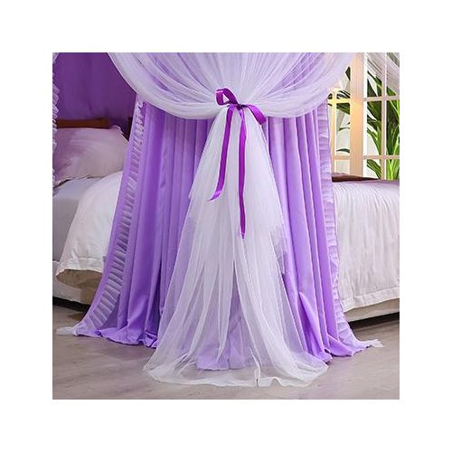 David Curtain Mosquito Net With 4 Steel Stands & Unique Lace Design &Luxurious Packaging Double-layer Bed Net Pruple