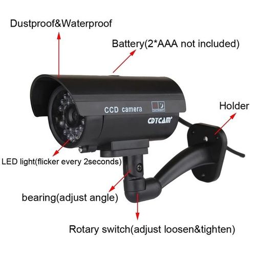 Cdycam Camera Waterproof Outdoor Indoor Security Cctv Surveillance Camera With Flashing Red Led