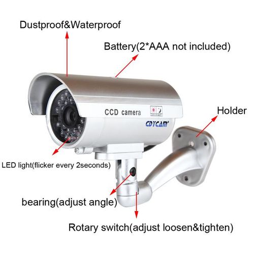 Cdycam Camera Waterproof Outdoor Indoor Security Cctv Surveillance Camera With Flashing Red Led