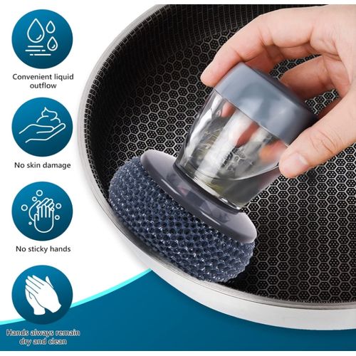 Kitchen  Dishwashing Pot Brush/Cleaning Brush-With 4 Replacement Brushes