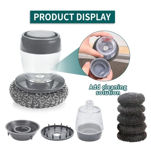 Kitchen  Dishwashing Pot Brush/Cleaning Brush-With 4 Replacement Brushes