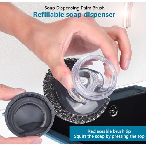 Kitchen  Dishwashing Pot Brush/Cleaning Brush-With 4 Replacement Brushes