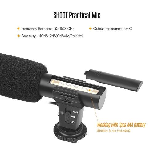 SHOOT XT-451 Portable Condenser Stereo Microphone Mic - black My