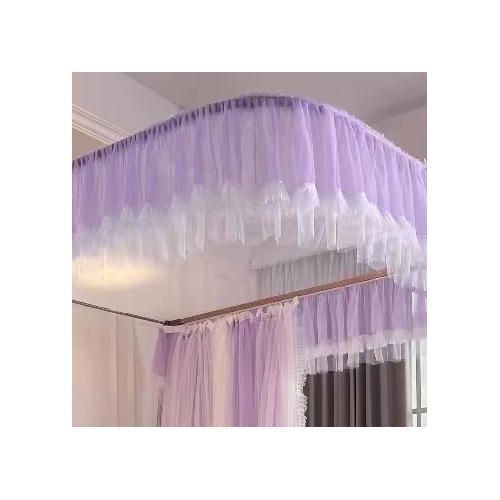 David Remium  Rail Mosquito Net With Double Bed Net Design RA2 Purple