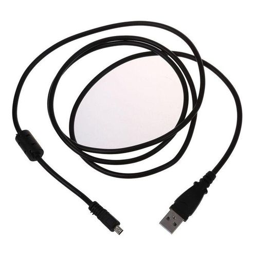 Black USB 2.0 A to 8-Pin Mini B Cable w/ Ferrite - 1.5M / 59 Inches for Nikon CoolPix P90