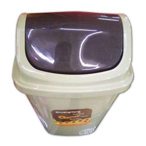 Nice Small In And Out Waste Bin With Its Cover - Cream/gray