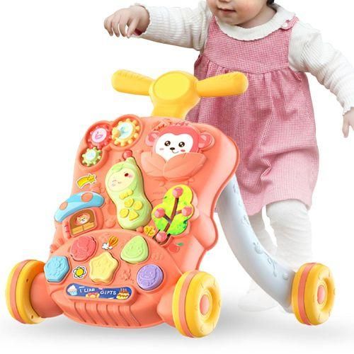 Baby Push Walkers Music Learning Toy Gift For 1 2 3 Pink