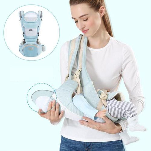 Ergonomic Baby Carrier Backpack Infant Baby Wrap Blue