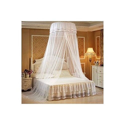 Round Mosquito Net Double Bed - White