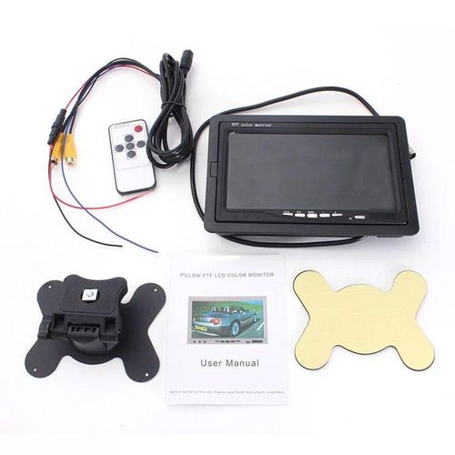 7 Inch HD Monitor Display Screen TFT Car Screen Monitor HD 1024x600 Display AV Input Built-in Speaker For Trucks Bus RV Trailer Reverse Rear View Backup Camera