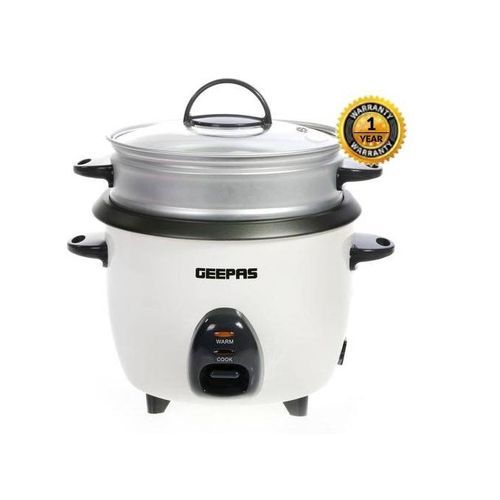 Geepas 3 In 1 Multifunction Electric Rice Cooker 1.5Litre - White