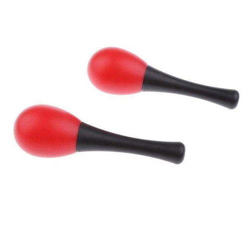 Pack Of 2 Wooden Maracas Sand Shaker Hand Percussion Red For Kids Red