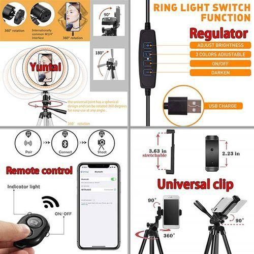 26cm 10 Inch Selfie Ring LED Light With Stand Tripod Photography Studio Ring Lamps