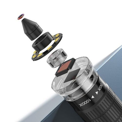 Digital Microscope 3in1 Type-C Usb Magnification 50x-1000x Portable Camera Snake Stand For Phones Pc 8 Leds