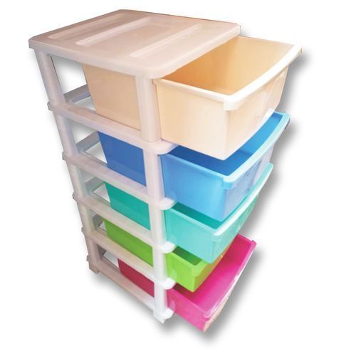 Unique Plastic Stackable Storage 5 Stack - Multicolor