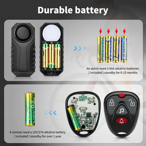 Camaroca Wireless Alarm Ip55 Waterproof Motorcycle Bike Alarm Remote Control Anti Theft Security Protection Smart Home