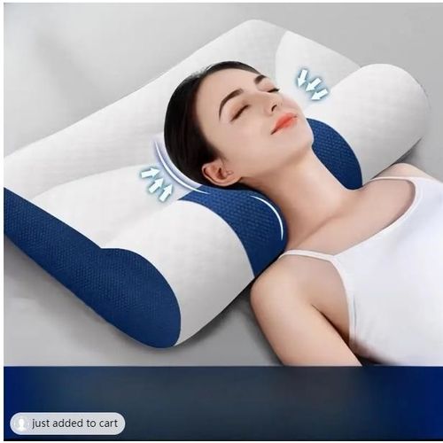 Special Traction Cervical Pillow For Adults - 50*30cm -Whit& Blue