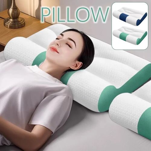 Special Traction Cervical Pillow For Adults - 50*30cm -Whit& Blue