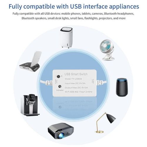 2x Tuya Usb Smart Switch Wifi Controller Breaker Timer Smart Life For Usb Appliances For Alexa Google Home