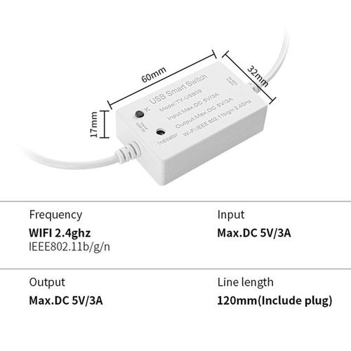 2x Tuya Usb Smart Switch Wifi Controller Breaker Timer Smart Life For Usb Appliances For Alexa Google Home
