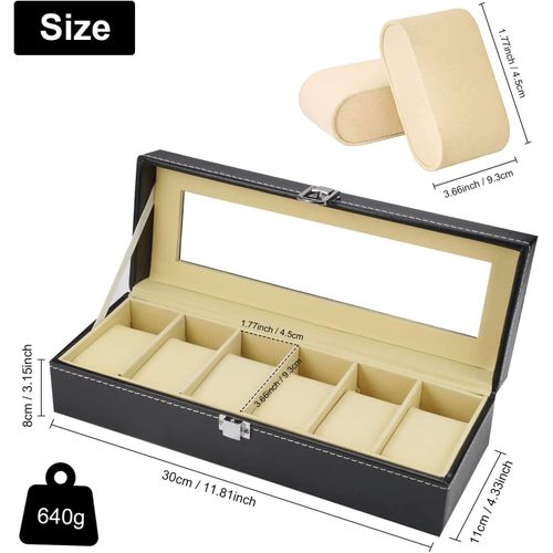 6 Slots Watch Storage Box, Rings, Bracelets, Display Box