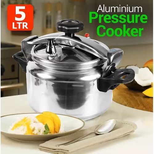 Aluminium Pressure Cooker,  5 liter - Silver