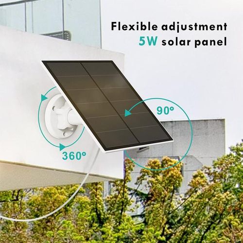 5w Solar Panel With 3m Cable 10ft Compatible For Rechargeable Cameras Power Bank Mobile Phone With Usb Type C
