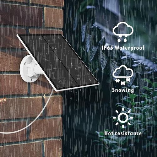 5w Solar Panel With 3m Cable 10ft Compatible For Rechargeable Cameras Power Bank Mobile Phone With Usb Type C