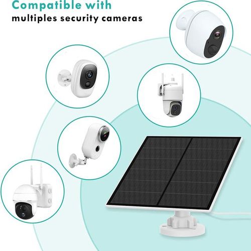 5w Solar Panel With 3m Cable 10ft Compatible For Rechargeable Cameras Power Bank Mobile Phone With Usb Type C