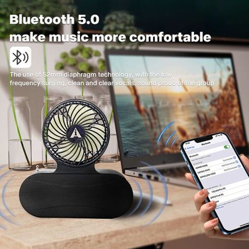 Solar Charging Flashlight Fan Radio Bluetooth Speaker-T