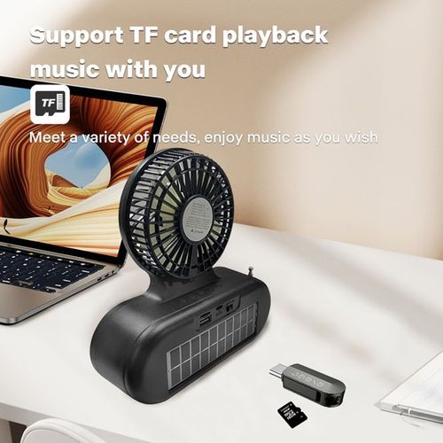 Solar Charging Flashlight Fan Radio Bluetooth Speaker-T