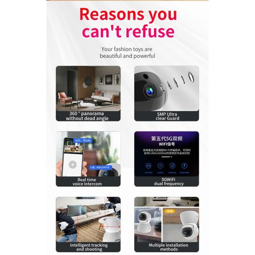 5G WiFi IP cameras indoor 360 degree PTZ 1080p AP Wireless Mini baby monitoring smart home security cam