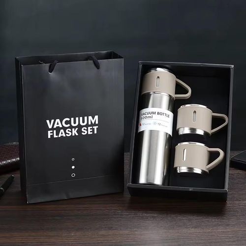 500ML Thermos Bottle Set Stainless Steel Vacuum Flask Travel Peach
