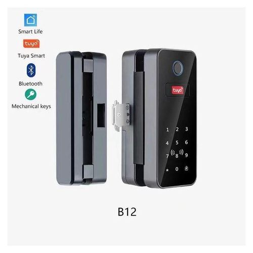 Bluetooth App Tuya Double Glass Doors Keyless Fingerprint Lock Passcode Digital Door Lock Fingerprint Smart Lock