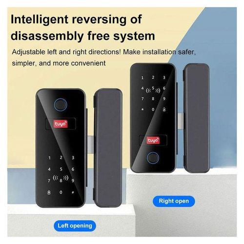 Bluetooth App Tuya Double Glass Doors Keyless Fingerprint Lock Passcode Digital Door Lock Fingerprint Smart Lock