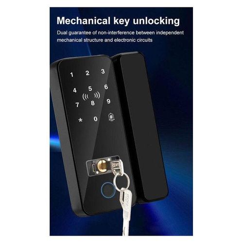 Bluetooth App Tuya Double Glass Doors Keyless Fingerprint Lock Passcode Digital Door Lock Fingerprint Smart Lock