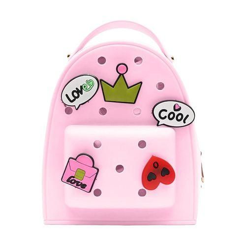 Girls Mini Backpack Jelly Charm Girls Backpack Waterproof Cartoon Pink
