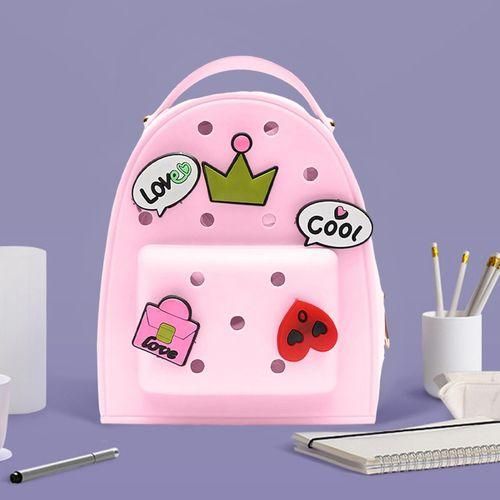 Girls Mini Backpack Jelly Charm Girls Backpack Waterproof Cartoon Pink
