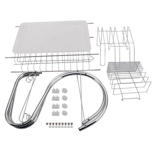 Stainless Steel 2 Tier Dish Rack - Silver